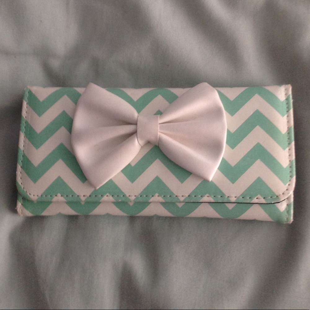 cute blue and white wallet